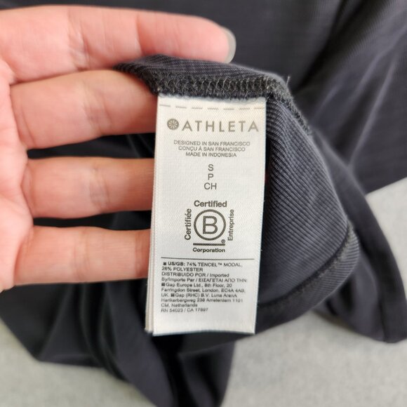 Athleta Top Womens SP Gray Relaxed Tee Asymmetrical Drapey Soft Travel Casual - Picture 8 of 13